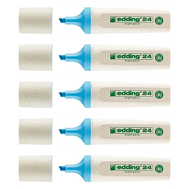 EDDING Surligneur Ecoline 24 Bleu clair Pointe Biseautée 2-5 mm x 5