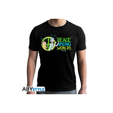 Rick et Morty - T-shirt homme Peace Among Worlds noir - Taille M