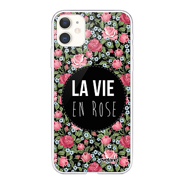 Evetane Coque iPhone 11 silicone transparente Motif La Vie en Rose ultra resistant