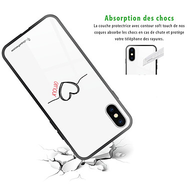 Avis LaCoqueFrançaise Coque iPhone X/Xs Coque Soft Touch Glossy Coeur Noir Amour Design