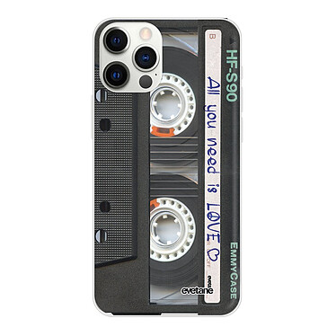 Evetane Coque iPhone 12/12 Pro silicone transparente Motif Cassette ultra resistant