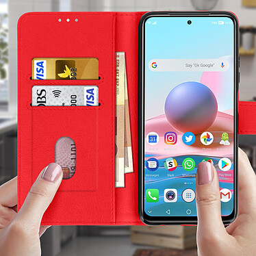 Avis Avizar Étui Xiaomi Redmi Note 10 Pro Protection Porte-carte Fonction Support rouge