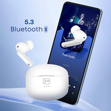 Avis 3mk Écouteurs Sans fil Bluetooth Réduction du Bruit ANC Intra auriculaires Blanc