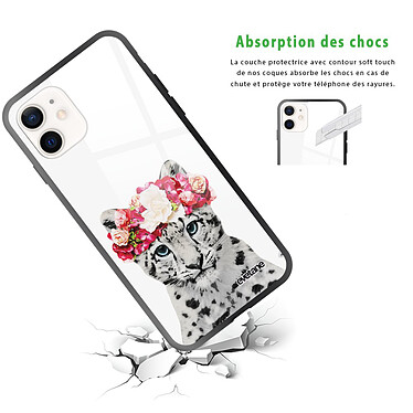 Avis Evetane Coque iPhone 12 Mini Coque Soft Touch Glossy Leopard Couronne Design