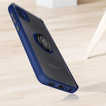 Avizar Coque pour Samsung Galaxy A04e Bi-matière Bague Métallique Support Vidéo  Bleu pas cher