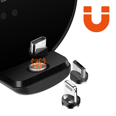 Acheter LinQ Support Voiture pour Smartphone avec Chargeur Sans Fil Qi 15W et Connecteurs Magnétiques Lightning, Micro-USB, USB-C