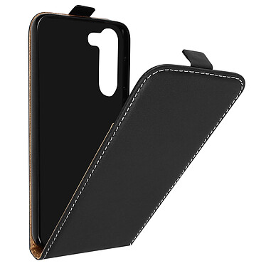 Avizar Étui pour Samsung Galaxy S23 Clapet Vertical Porte-carte Effet Cuir de Cheval  Noir