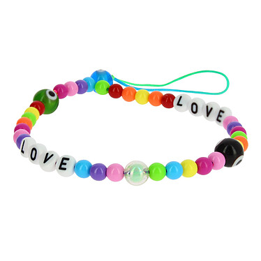 Avizar Bijou Téléphone Bracelet Love Circonférence 25cm Collection Lovely Multicolore