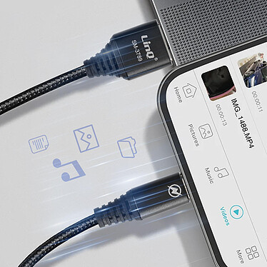 Acheter LinQ Câble USB 12W pour Téléphone micro USB Nylon tressé 1,5m Noir