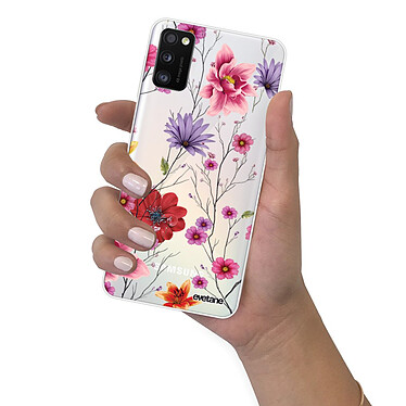 Evetane Coque Samsung Galaxy A41 360 intégrale transparente Motif Fleurs Multicolores Tendance pas cher