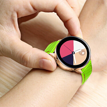 Avizar Bracelet pour Galaxy Watch 5 / 5 Pro / 4 Silicone Coutures Bicolore  Vert / Rouge pas cher