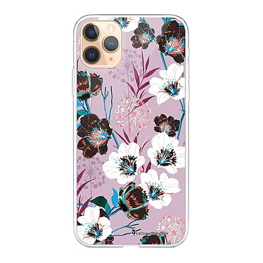 LaCoqueFrançaise Coque iPhone 11 Pro silicone transparente Motif Fleurs parme ultra resistant