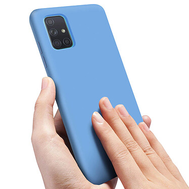 Avizar Coque Samsung Galaxy A51 Silicone Semi-rigide Finition Soft Touch Bleu ciel pas cher