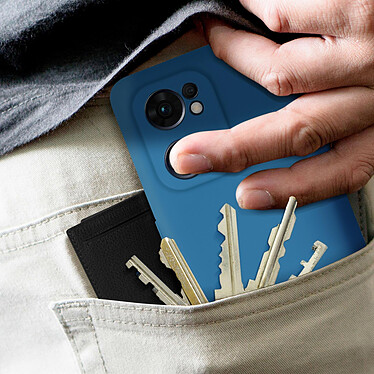 Avizar Coque pour Oppo Find X5 Lite Silicone Semi-rigide Finition Soft-touch Fine  Bleu pas cher