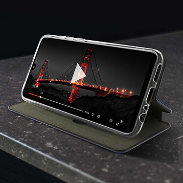 Acheter Avizar Étui Huawei P smart 2020 Simili-Cuir Clapet Porte-carte Support Vidéo bleu nuit