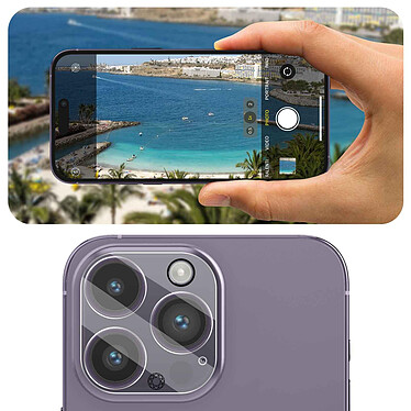 Force Glass Film Caméra pour iPhone 14 Pro et 14 Pro Max Dureté 9H+ Garantie à vie  Transparent pas cher