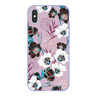 LaCoqueFrançaise Coque iPhone X/Xs Silicone Liquide Douce lilas Fleurs parme