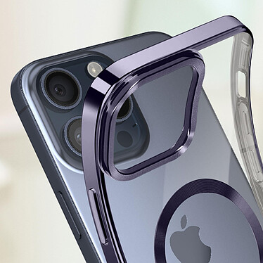 Acheter Avizar Coque MagSafe pour iPhone 15 Pro Silicone Protection Caméra  Contour Chromé Violet