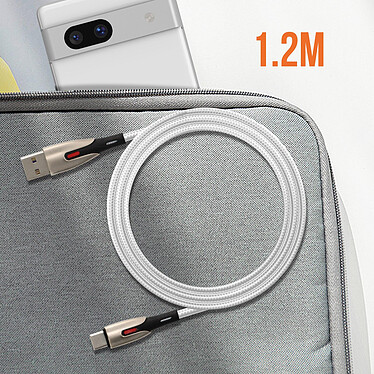 Acheter LinQ Câble USB vers USB C Fast Charge 5A Synchronisation Nylon tressé 1.2m Argent