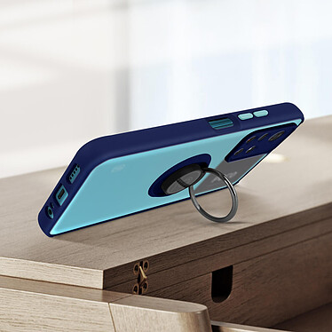 Avizar Coque pour Xiaomi Poco M4 Pro 5G et Redmi Note 11S 5G Bi-matière Bague Métallique Support Vidéo  Bleu pas cher
