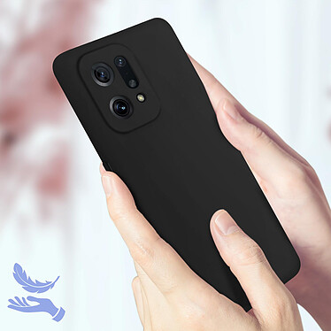 Acheter Avizar Coque pour Oppo Find X5 Silicone Semi-rigide Finition Soft-touch Fine  Noir