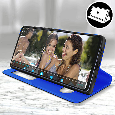 Acheter Avizar Housse Samsung S20 FE Étui Intégral Double Fenêtre Support Vidéo bleu