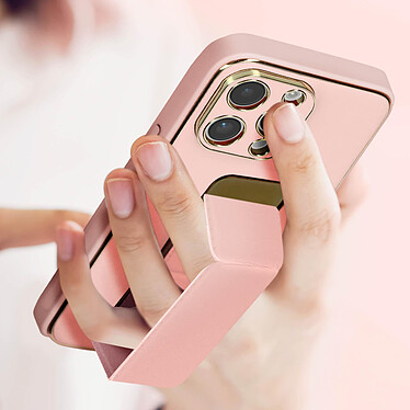 Avizar Coque pour iPhone 14 Pro Max Silicone flashy Béquille pliable Système magnétique  Rose pas cher