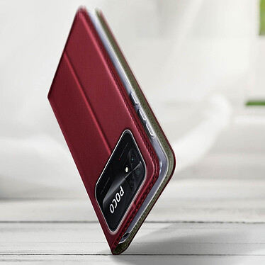Avis Avizar Étui pour Xiaomi Poco C40 Porte-carte Fonction Support Vidéo  Bordeaux