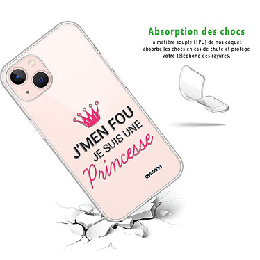 Avis Evetane Coque iPhone 13 360 intégrale transparente Motif Je suis une princesse Tendance