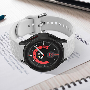 Acheter Avizar Bracelet pour Galaxy Watch 5 / 5 Pro / 4 Silicone Texturé Losange  Gris