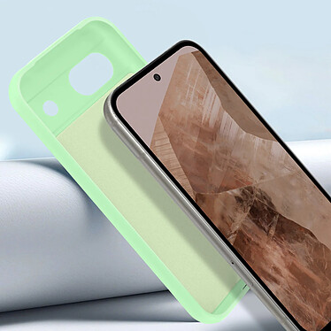 Avizar Coque pour Google Pixel 8A Silicone Finition Soft-touch avec Dragonne Vert Pâle pas cher