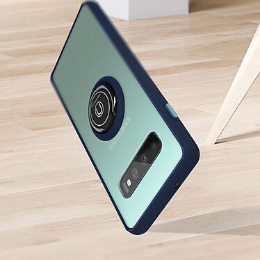 Acheter Avizar Coque pour Samsung Galaxy S10 Plus Bi-matière Bague Métallique Support Vidéo  bleu