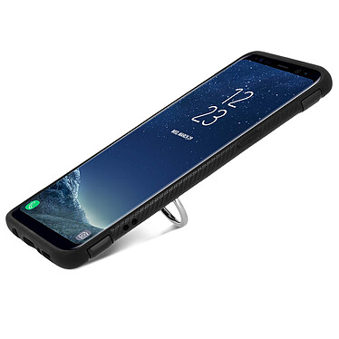 Acheter Avizar Coque Galaxy S8 Coque Bague Anneau Metal Carbone Fonction Support noir