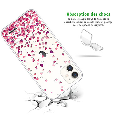 Avis Evetane Coque iPhone 11 silicone transparente Motif Confettis De Coeur ultra resistant
