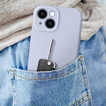 Avizar Coque Silicone pour iPhone 15 Caméra Protégée Doux au Toucher  Violet Lavande pas cher