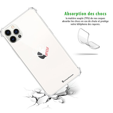Avis LaCoqueFrançaise Coque iPhone 12/12 Pro anti-choc souple angles renforcés transparente Motif Coeur Blanc Amour