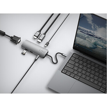 Acheter Linq Multiports USB-C 7-en-1 Triple Diplay MST Gris