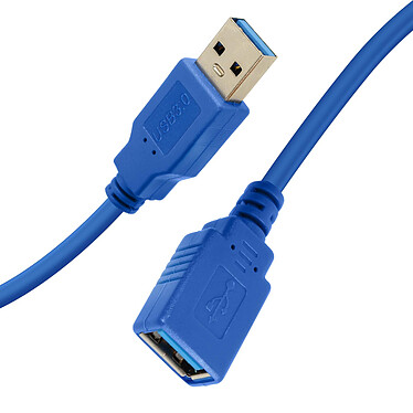 LinQ Câble d'Extension USB 3.0 Synchronisation 5Gb/s Longueur 1,5m Bleu