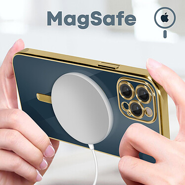 Avis Avizar Coque MagSafe pour iPhone 12 Pro Silicone Protection Caméra  Contour Chromé Or
