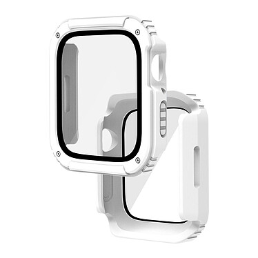 Avizar Protection Intégrale Verre Trempé Apple Watch Series 8 / 7 45mm Blanc