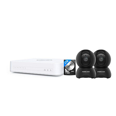 Foscam - Kit vidéosurveillance IP 2 caméras KIT-2-FN8108H-X5-B-HDD