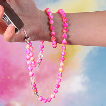 Acheter Avizar Bijou de Téléphone Bracelet à Perle Marbre 80cm Collection Marble Rose