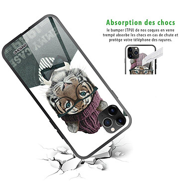 Avis Evetane Coque en verre trempé iPhone 11 Pro Tigre Fashion