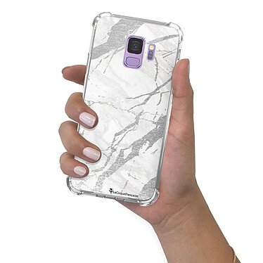 LaCoqueFrançaise Coque Samsung Galaxy S9 anti-choc souple angles renforcés transparente Motif Marbre gris pas cher