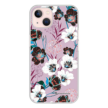 LaCoqueFrançaise Coque iPhone 13 silicone transparente Motif Fleurs parme ultra resistant