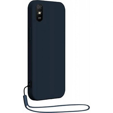 BigBen Connected Coque pour Xiaomi Redmi 9A en Silicone avec dragonne assortie Bleu nuit