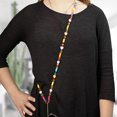 Acheter Avizar Bijou de Téléphone à perles différentes 110cm Collection Lovely Multicolore