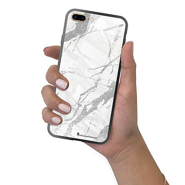 LaCoqueFrançaise Coque iPhone 7 Plus/ 8 Plus Coque Soft Touch Glossy Marbre gris Design pas cher