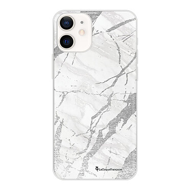 LaCoqueFrançaise Coque iPhone 12 mini silicone transparente Motif Marbre gris ultra resistant
