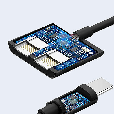 Acheter Avizar Adaptateur USB-C Mâle vers Double USB-C Femelle Audio et Charge Compact  Noir